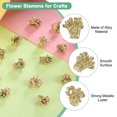 thumbnail image 2 of Uxcell 200-Pack Flower Pistil Metal Alloy Flower Blossom Connectors Charm, 6.5mm x 6.8mm Metal Material [Light Gold], 2 of 6