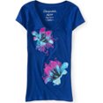 thumbnail image 1 of Aeropostale playera con gráfico divertido con purpurina para mujer, azul, extragrande, 1 of 1