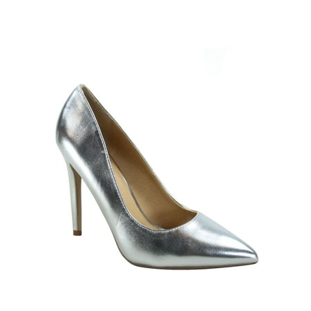 

Scheme Women s Classic Slip On Pointy Toe Stiletto High Heel Pumps Shoes ( Silver 5.5 )