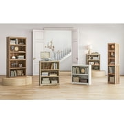 LINSY HOME 68in 5 Tier Bookshelf, Tall Narrow Bookcase Shelf Storage Organizer, Modern Book Shelf for Bedroom, Living Room and Home Office, Light Brown