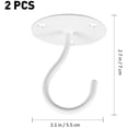 thumbnail image 3 of Ganchos de techo oso de fresa para plantas colgantes Acero inoxidable 2 piezas Soporte con tornillos Blanco, 3 of 6