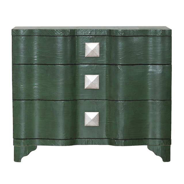 Home Fare Commo d'Inspiration Vintage à 3 Tiroirs en Vert Émeraude Profond