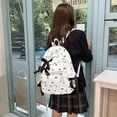 thumbnail image 2 of HJYCHN Bookbag for Girls Ruffled Quilted Bow Ribbon Backpack Back to School Supplies for Kids Boys Backpack White, 2 of 5