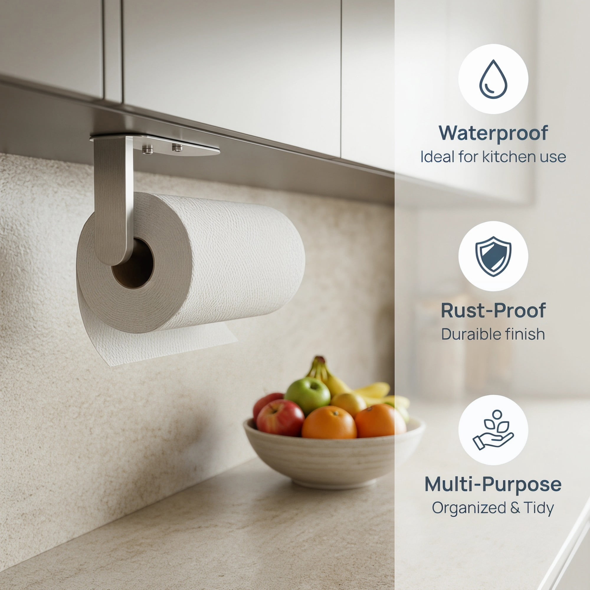 Unique Bargains Wall Mount Metal Rustproof Kitchen Towel Rack Silver C 11.8x3.9inch
