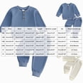 thumbnail image 3 of UAYOTSE Baby Boys 2 Piece Waffle Knit Outfit Henley Button Sweatshirt Drawstring Jogger Pants Fall Winter Clothing Set Size 3-4 Years, 3 of 3