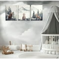 thumbnail image 4 of Hieng 3 Piece Nursery Woodland Wildlife Canvas Wall Art Animal Forest Bear Fox Cute Wall Art Decor Poster Print Painting For Boy Baby Children's Room Unframed (only canvas), 4 of 6