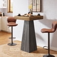 thumbnail image 6 of Tribesigns 39.96 in. H Brown & Grey Rectangle Bar Table Seats 3 with Sturdy Base for Bar, Restaurant, Pub and Cafe, 6 of 23