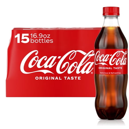 Coca-Cola Soda Pop Bottles, 16.9 fl oz, 15 Pack
