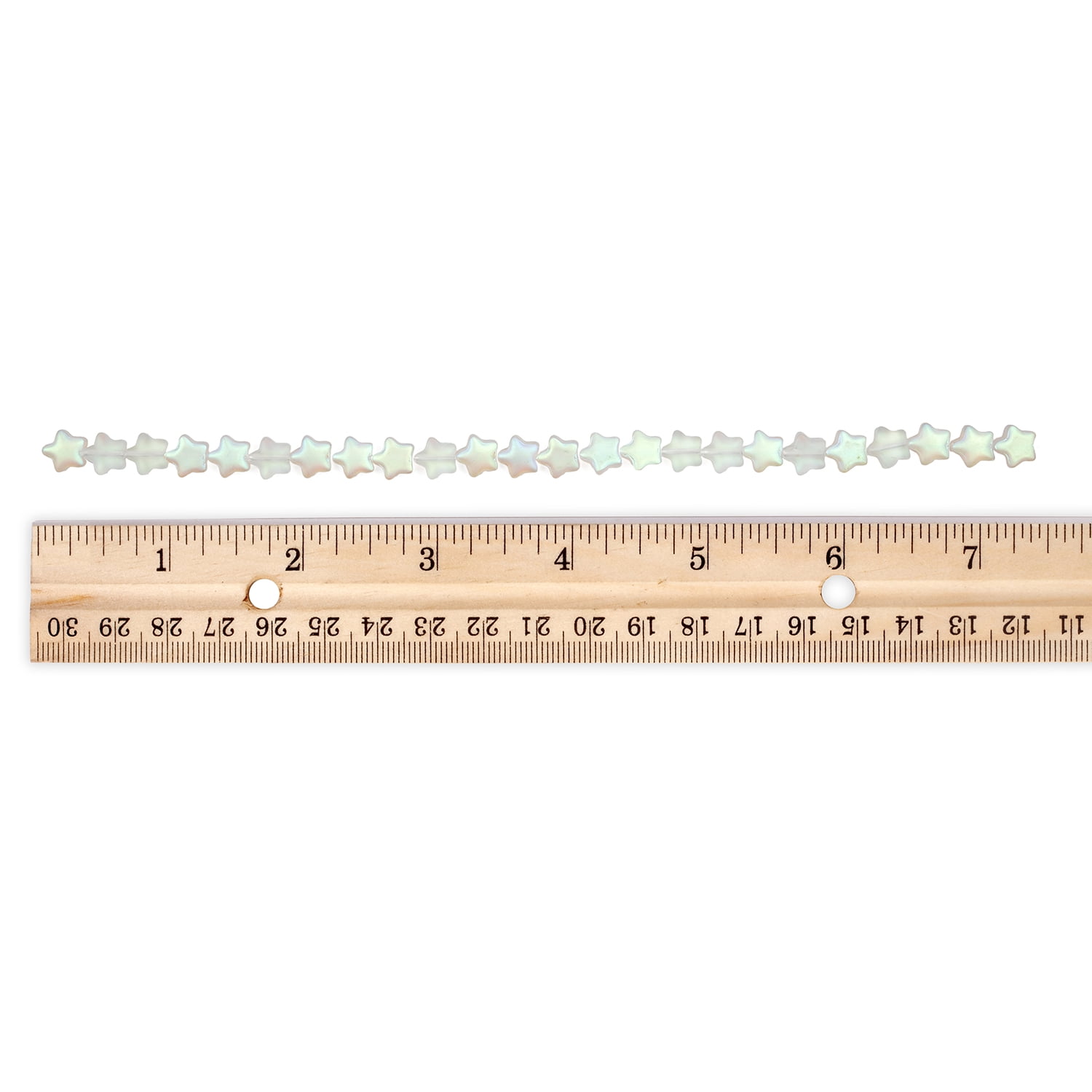 Cousin DIY 8mm Frosted Opalescent AB Star Glass Bead Strand, 7.5-inch, 25 Pieces
