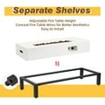 thumbnail image 6 of AVAWING 2-Piece 42" Outdoor Rectangle Propane Fire Pit Table with Tank Holder, 50,000 BTU Concrete Fire Table with Shelves, Patio Fire Pits with Auto-Ignition, Free Lava Rocks, Fits 20lb Tank, White, 6 of 7