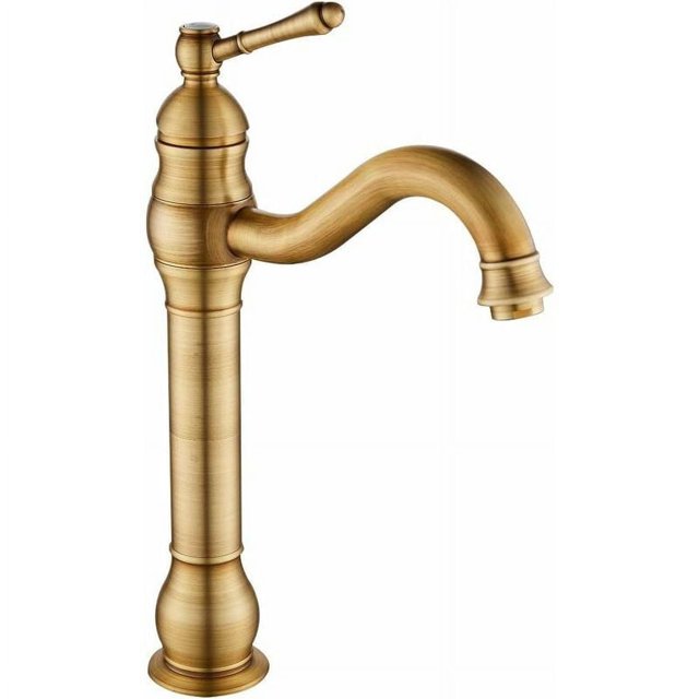 Vintage Basin Mixer Tap For Bathroom Sink Area, Hot And Cold Water Control With Rust Resistant Design In Brass Construction (Bronze)