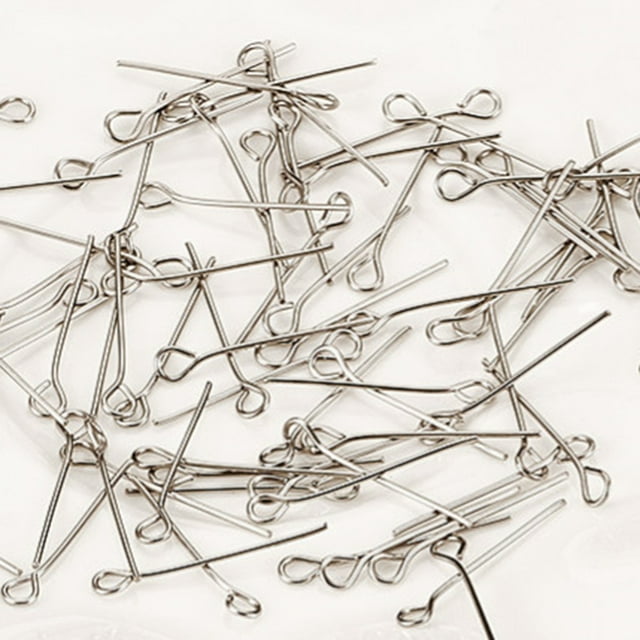 Flmtop 100Pcs Stainless Steel Fishing Hook Fish Lure Connecting Pins Swivel Accessories