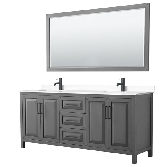 Wyndham Collection Wcv252580d-Vca-M70 Daria 80" Free Standing Double Basin Vanity Set -