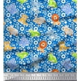 thumbnail image 1 of Soimoi Satin Silk Fabric Leaves,Floral & Cute Animals Kids Printed Fabric 1 Yard 42 Inch Wide, 1 of 1