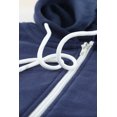 thumbnail image 4 of POGLIP Women's Dark Blue Zip-Up Pocket Drawstring Hoodie Jacket, 4 of 6