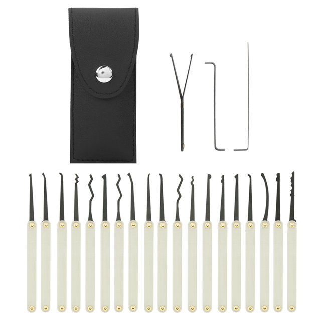 Juego de ganzúas de acero inoxidable, Extractor de llaves, suministros de cerrajería, herramienta de mango, 22 Uds.