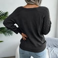 thumbnail image 5 of Women Autumn Winter Knit Sweater Casual Square Neck Twist Knit Pullover Sweater, 5 of 5