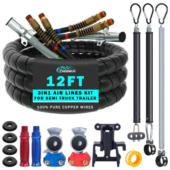 Kit Air Line CheemuII de 12 pies para semirremolque con Gladhands y cable