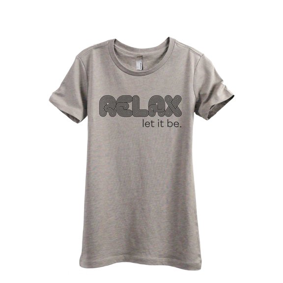 Relax Let It Be Women's Fashion Relaxed T-Shirt Tee Heather Tan Small