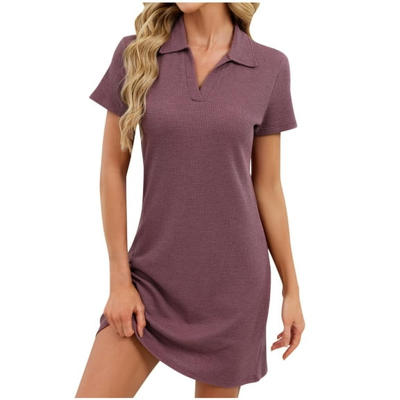 talentlend Women's Tennis Dress Sports Short Sleeve Casual Work V Neck Summer Workout Activewear Dresses