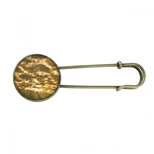 Broche de Metal antiguo Unbranded Cielo sol nubes oscuro amarillo 7.5 cm