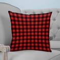 thumbnail image 4 of 14x14 Pillow Covers Set of 2, Black Red Plaid Throw Pillow Covers Decorative Couch Cushion Case, Vintage Rustic Buffalo Checked Gingham Microfiber Square Pillowcases for Bedroom Car Living Room, 4 of 7