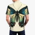 thumbnail image 6 of Salouo Blue Black Butterfly Art for Men's Short Sleeve Polo Shirts,Polo Shirts for Men Performance Short Sleeve Golf Shirt Athletic Casual Collared T-Shirt-, 6 of 8