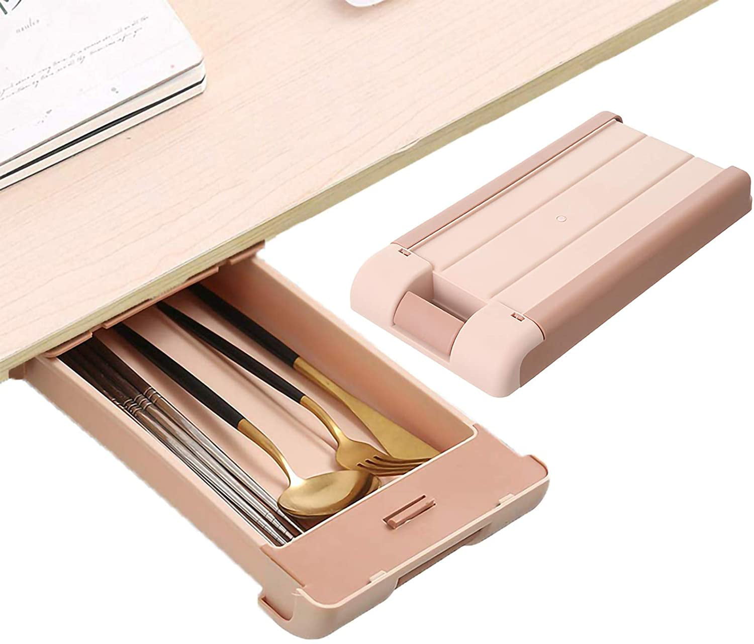 Hidden Desk Drawer Hanging Organizer Pencil Tray for Home Kitchen Stationery 