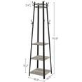 VASAGLE ALINRU Coat Rack with 3 Shelves Stand with Hooks for Scarves