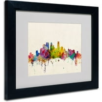 Trademark Fine Art "Minneapolis, Minnesota" Canvas Art by Michael Tompsett, Black Frame