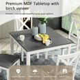 thumbnail image 4 of Highsound 5 Piece MDF and LVL Square Table Dining Furniture Set Gray, 4 of 10
