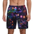 thumbnail image 3 of Uemuo Glowing Chameleon Fantasy Art Pattern Mens Swim Trunks Quick Dry Board Shorts with Mesh Lining, Stretch Beach Shorts Quick Dry No-Chafing Board Shorts-Medium, 3 of 9