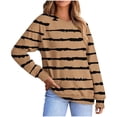 thumbnail image 3 of Tranfacy Longues Chemises à Manches pour Femmes, Chemises pour Femmes, Haut à Manches Longues pour Femmes Imprimé à Col en V avec Manches Raglan, Chandail Décontracté pour Tenues de Mode Automnales Quotidiennes, 3 of 5