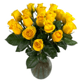thumbnail image 5 of 18 Yellow Roses by Arabella Bouquets with Free Hand-Blown Glass Vase (Fresh-Cut Flowers, Yellow), 5 of 6
