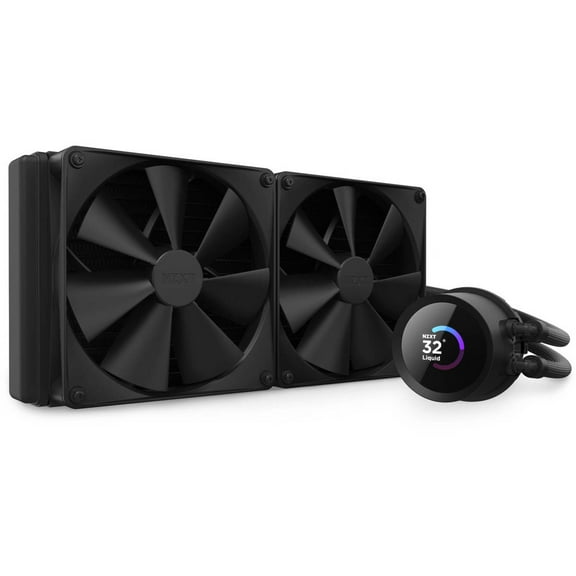 NZXT Kraken 280mm - RL-KN280-B1 - AIO CPU Liquid Cooler - LCD Display - 2 x F140P Static Pressure Fan Radiator Fans, Intel LGA 1851/1700 & AMD AM5 Compatible