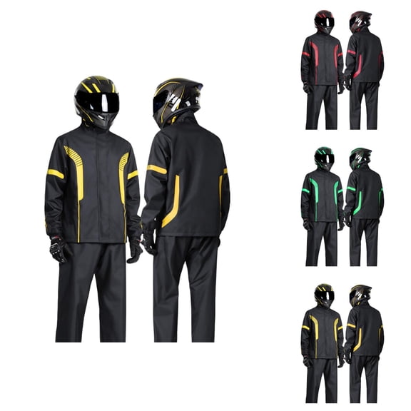Unisex Heavy Duty Waterproof Rain Suit Hooded Rain Jacket and Pants Set for Outdoor Work, Hiking, Camping & Travel