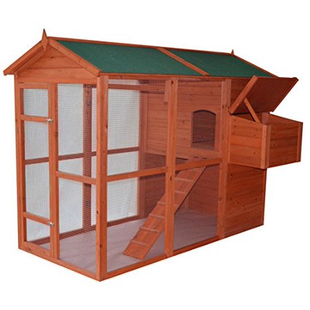 Pawhut Large Backyard Chicken Coop with Outdoor Run - Walmart.com