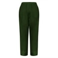 thumbnail image 5 of Timegard Capri Pants for Women Elastic Waist Straight Leg Split Button Casual Lightweight Crop Pants, 5 of 5