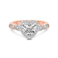 thumbnail image 3 of IGI Certified 2 Carat Heart Shape Lab Grown Diamond Engagement Ring | 14K Rose Gold |Micaela Halo Diamond Ring | FG-VS1-VS2 Quality Friendly Diamonds, 3 of 5