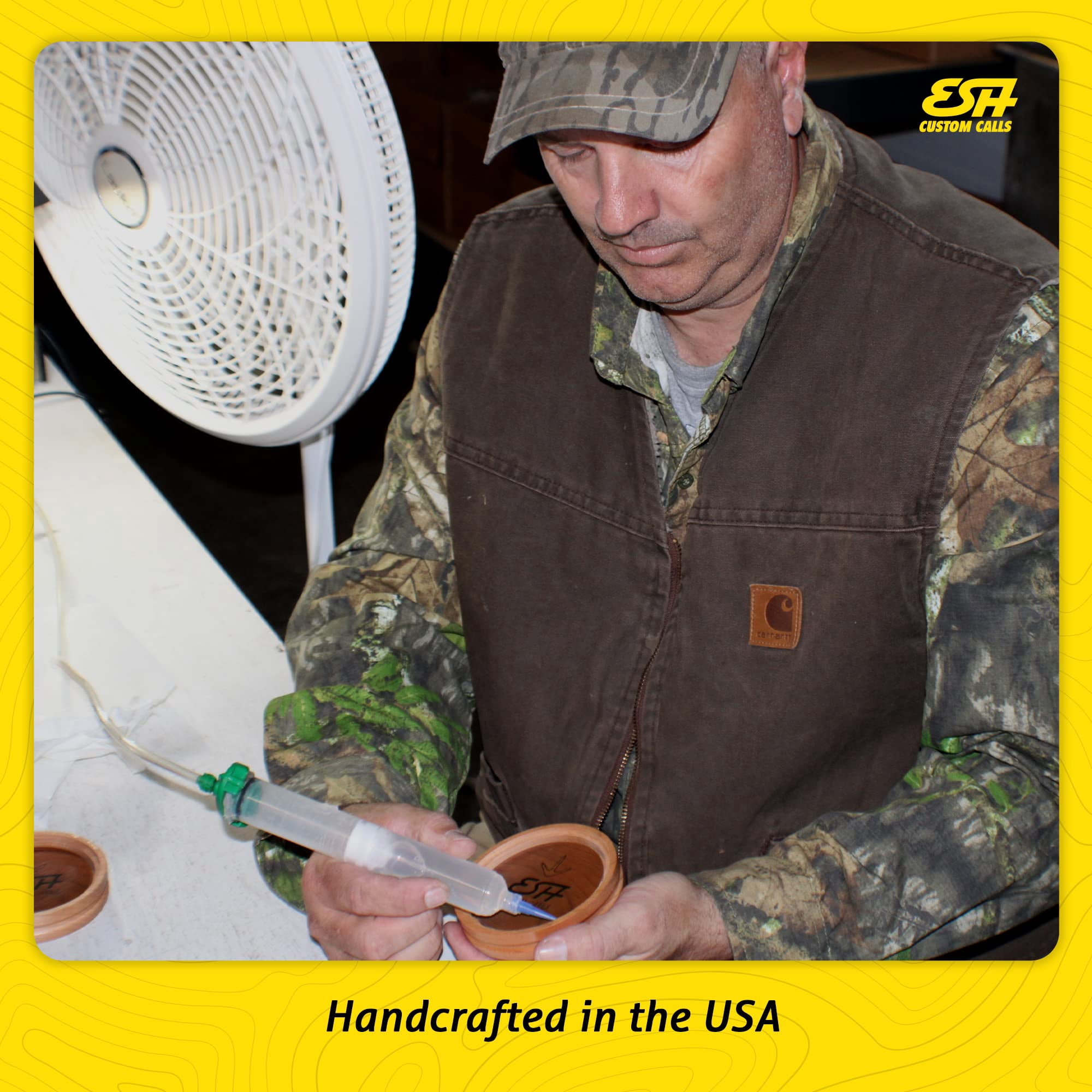 ESH Double-Sided Glass and Slate Turkey Pot Call – Turkey Hunting Call for Beginners & Pros