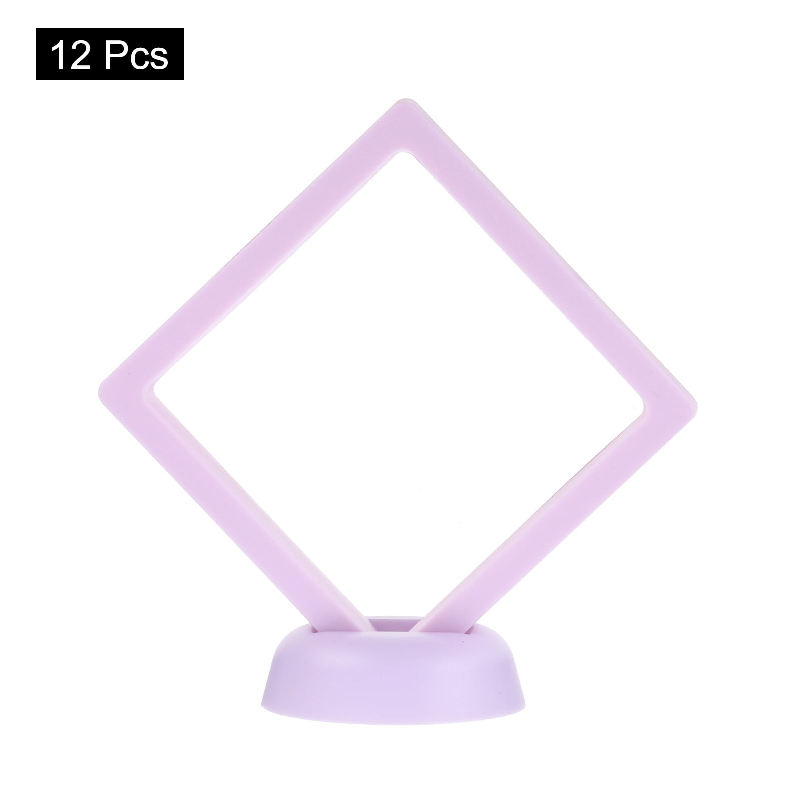 Unique Bargains 12Pcs Transparent Display Case for Jewelry 3.54" x 3.54" x 0.8" Purple