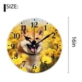 thumbnail image 2 of 16 Inch Wall Clock Battery Operated Silent Clock Decorative for Office, Kitchen, Outdoor, Living Room，Shiba inu Flower Fields Style, 2 of 4