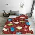 thumbnail image 5 of Honeii Coffee Cups Print Fleece Blanket - Throw Blanket for Bed, Sofa, Couch, Camping, and Travel , Microplush Ultra Soft Warm Blanket-40"x30", 5 of 7