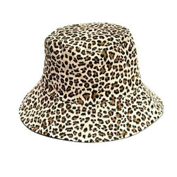JENNI Reversible Terry Cloth Leopard Bucket Hat