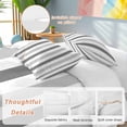 thumbnail image 2 of 3 Piece Grey Striped Duvet Cover Set Full Size, Microfiber Comforter/Quilt Cover with Corner Ties and 2 Pillowcases, Minimalist Farmhouse Stripe All Season Soft Bedding with Zipper Closure, 2 of 8