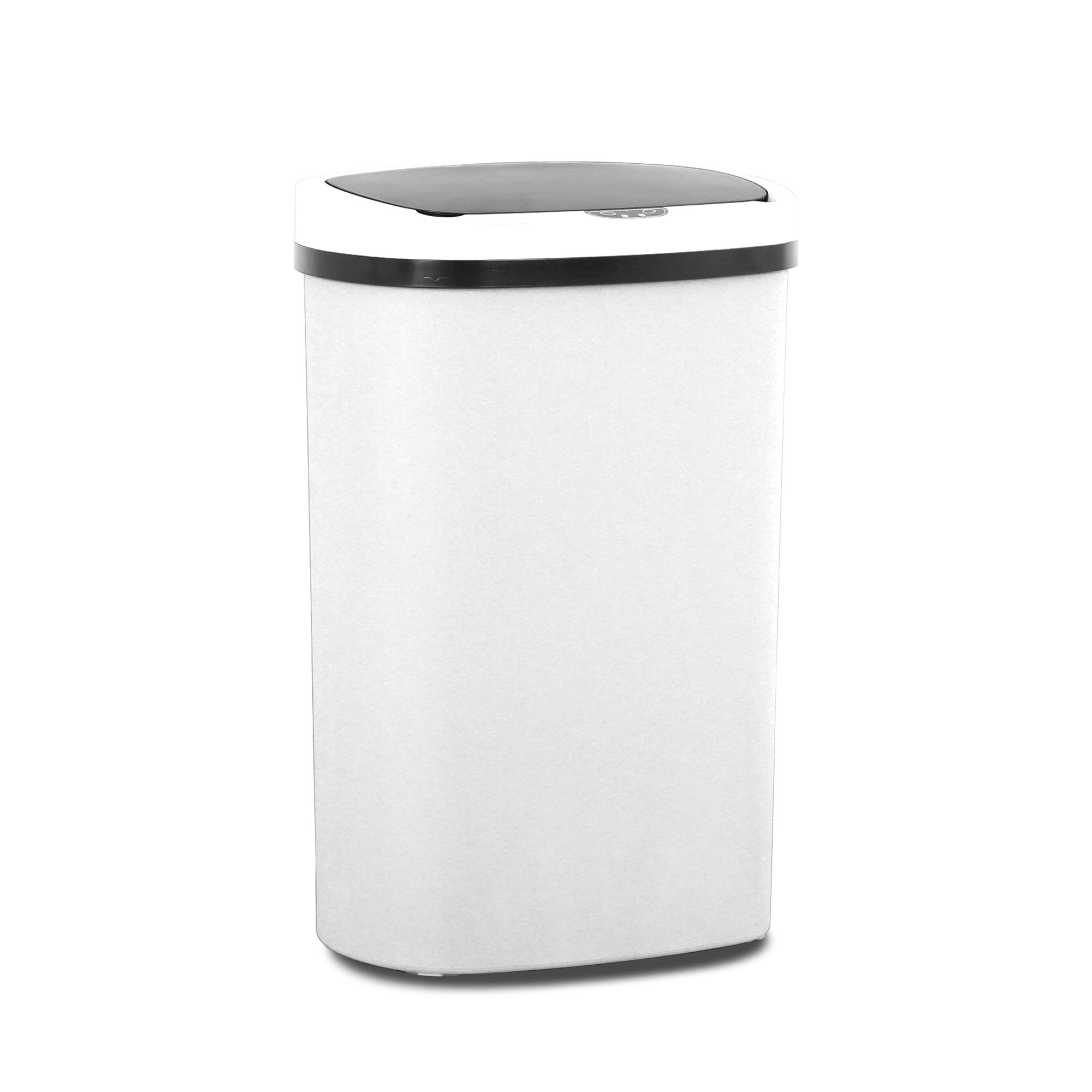 CL.HPAHKL 13 Gallon Kitchen Garbage Can, 50 Liter High-Capacity Broken-Resistant Plastic Garbage Can with Lid Smart Trash Can Touchless Automatic Trash Can for Home Kitchen Office (1, White)
