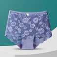 thumbnail image 2 of VONCOS Plus Size Floral Lace Panties High Waisted Seamless Underwear for Women Tummy Control No Show Briefs L-4XL, 1 Pair, Purple,Size 2XL, 2 of 3