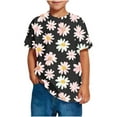 thumbnail image 6 of FAHXNVB Girls Short Sleeve T-Shirts Crewneck Chrysanthemum Print Soft Cotton Kids Casual Tees Tops Summer Fashion Breathable Shirts 3-14 Years, 6 of 8