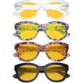 thumbnail image 2 of Eyekepper 4 Pack Oversized Blue Light Filter Glasses Women Computer Reading Glasses Amber Tinted +0.50, 2 of 6