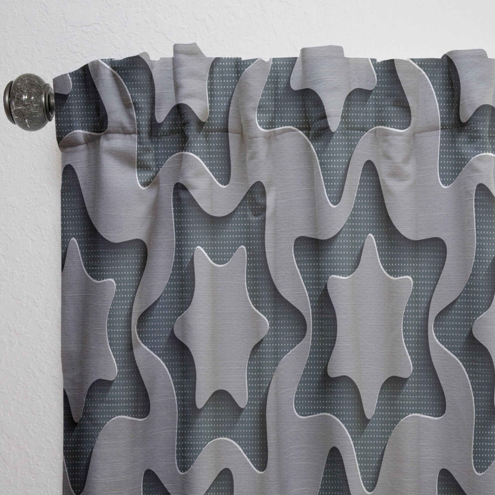 Designart 'Abstract Starshaped Technology' Modern & Contemporary Curtain Panel